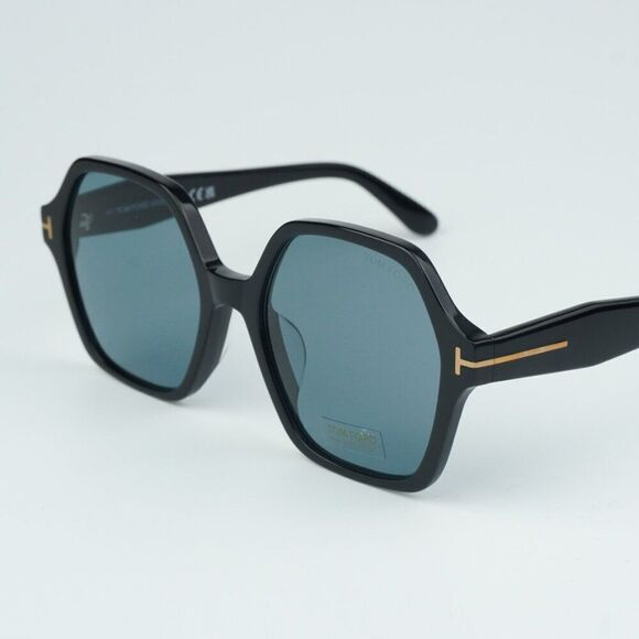 NEW Tom Ford FT1032-F ROMY 01A Black Blue Square Oversized Women Sunglasses - Picture 8 of 11